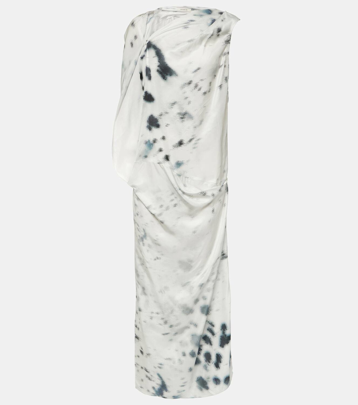 Jacques Wei Gathered printed satin midi dress Jacques Wei