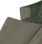 Beams F - Army-Green Slim-Fit Cotton-Twill Suit Jacket - Men - Army green