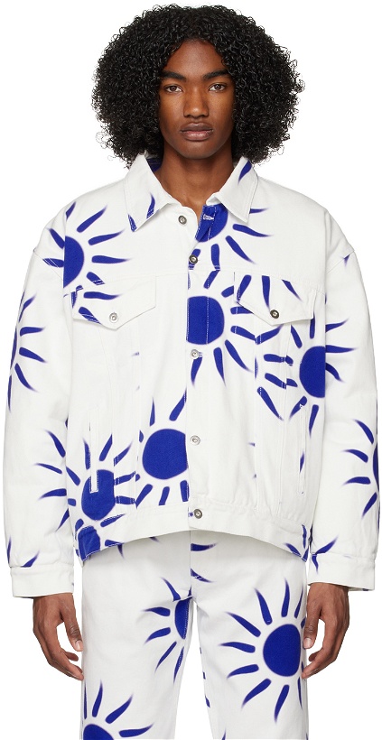 Photo: Liberal Youth Ministry White Printed Denim Jacket