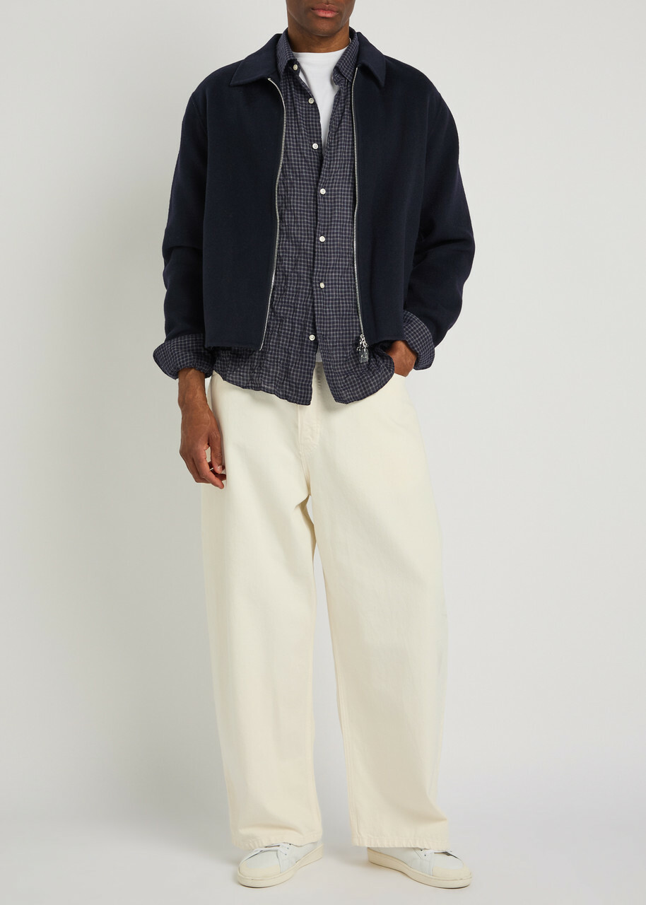 Officine Générale Mazir Wool Bomber Jacket Navy