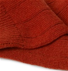 Anderson & Sheppard - Ribbed Merino Wool-Blend Socks - Orange