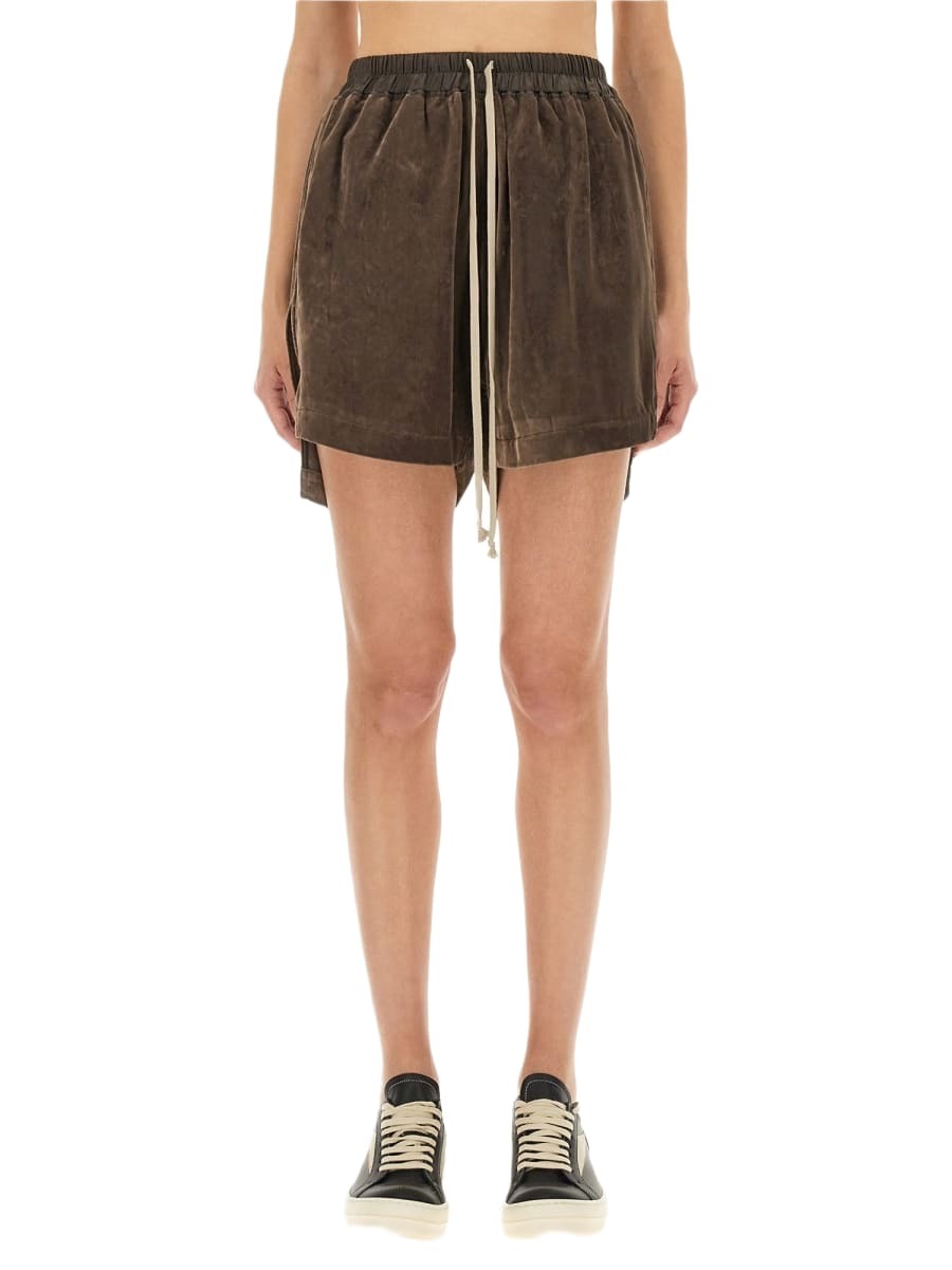 【関税込み】Rick Owens ピンク Gabe レザーショートパンツ Rick Owens Women's Gabe Leather Shorts in Dusty Pink Rick Owens