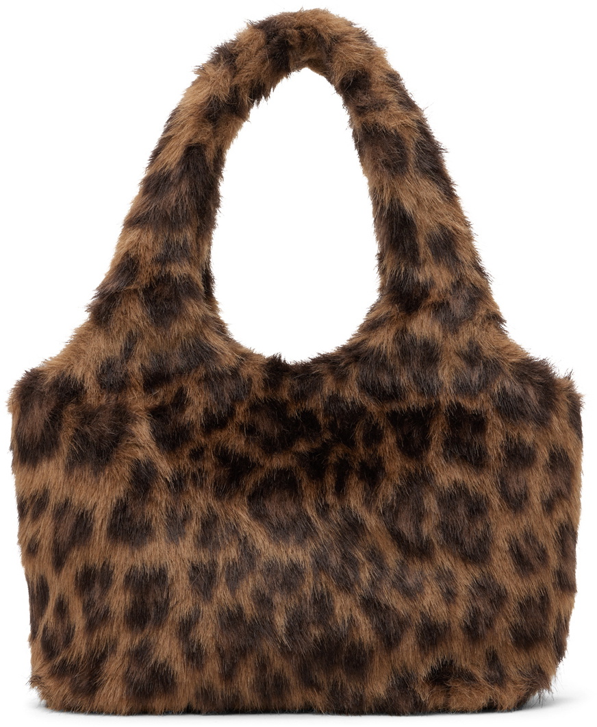 Leopard print fur online shoulder bag