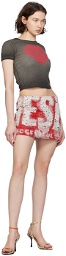 Diesel Red & White O-Hunt-Dev Miniskirt