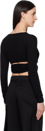 ALAÏA Black Cashmere Wrap Sweater