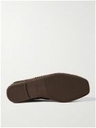 TOM FORD - Barnes Collapsible-Heel Leather-Trimmed Ocelot-Print Calf Hair Espadrilles - Brown