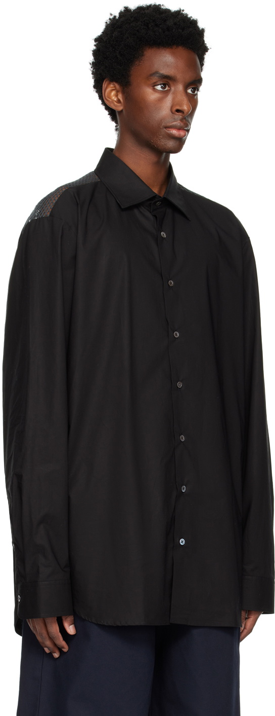 Raf Simons Black Mesh Panel Shirt