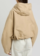 Jacquemus La Parka Courte Caraco Hooded Canvas Jacket Beige