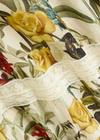 Alice + Olivia Stevie Floral-print Lace-trim Cotton Maxi Skirt White