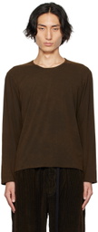 UMA WANG Brown Tommy Long Sleeve T-Shirt