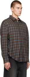 WOOYOUNGMI Navy Gradient Check Shirt