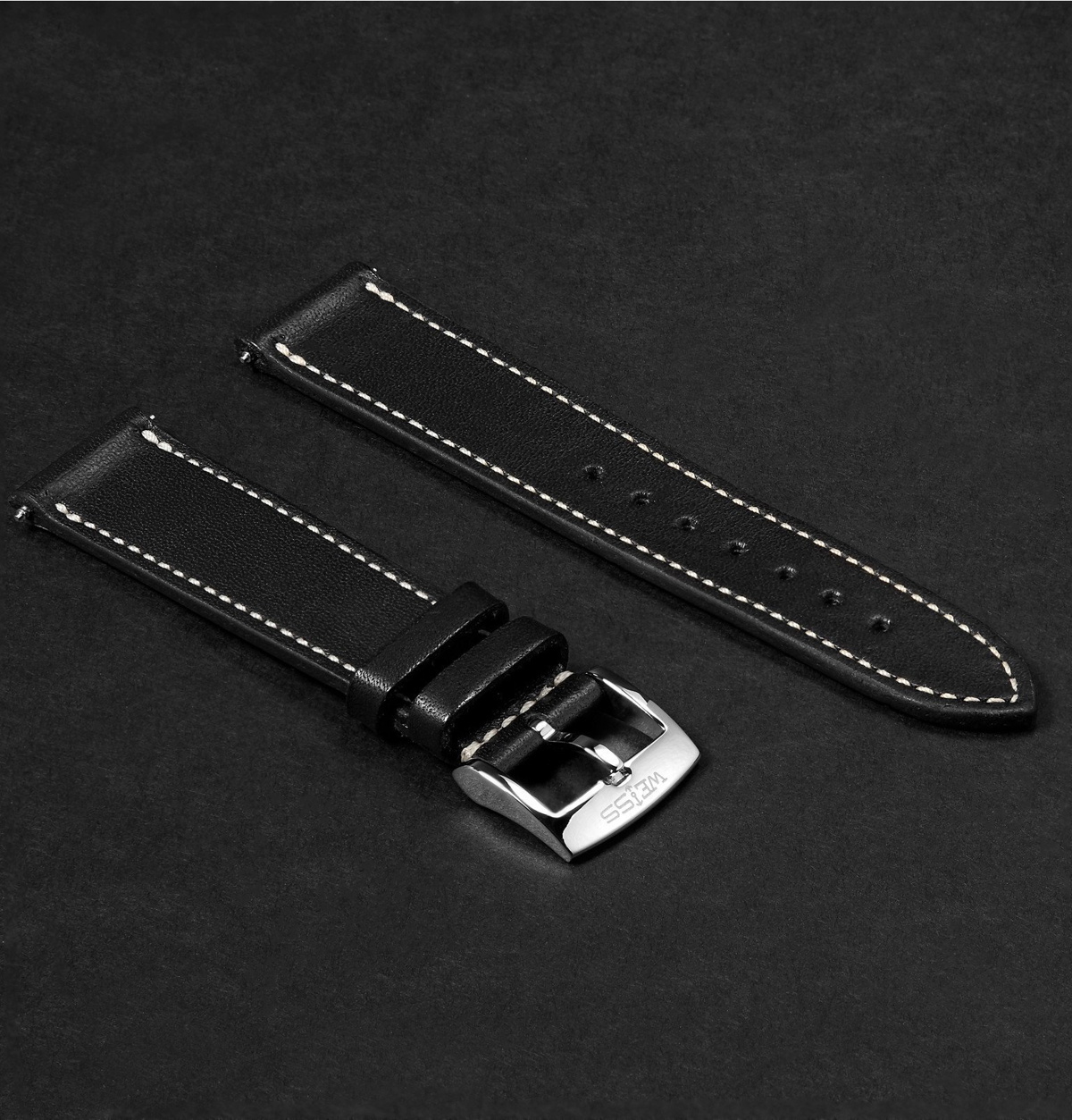 Photo: Weiss - Leather Watch Strap - Black