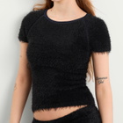 Peachy Den Women's The Chloe Knit T-Shirt in Onyx
