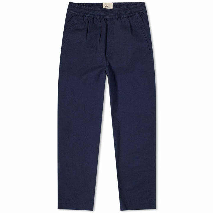Photo: Folk Men's Drawcord Assembly Pant in Washed Navy