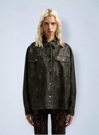 Palm Angels Curved Logo Coated Overshirt