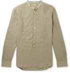 Massimo Alba - Grandad-Collar Linen Half-Placket Shirt - Men - Sage green