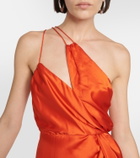 The Sei One-shoulder silk midi dress