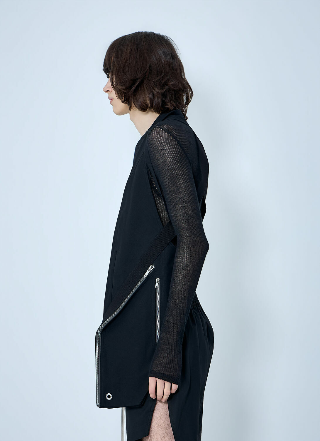Rick Owens Asymmetric Zip Detail Vest