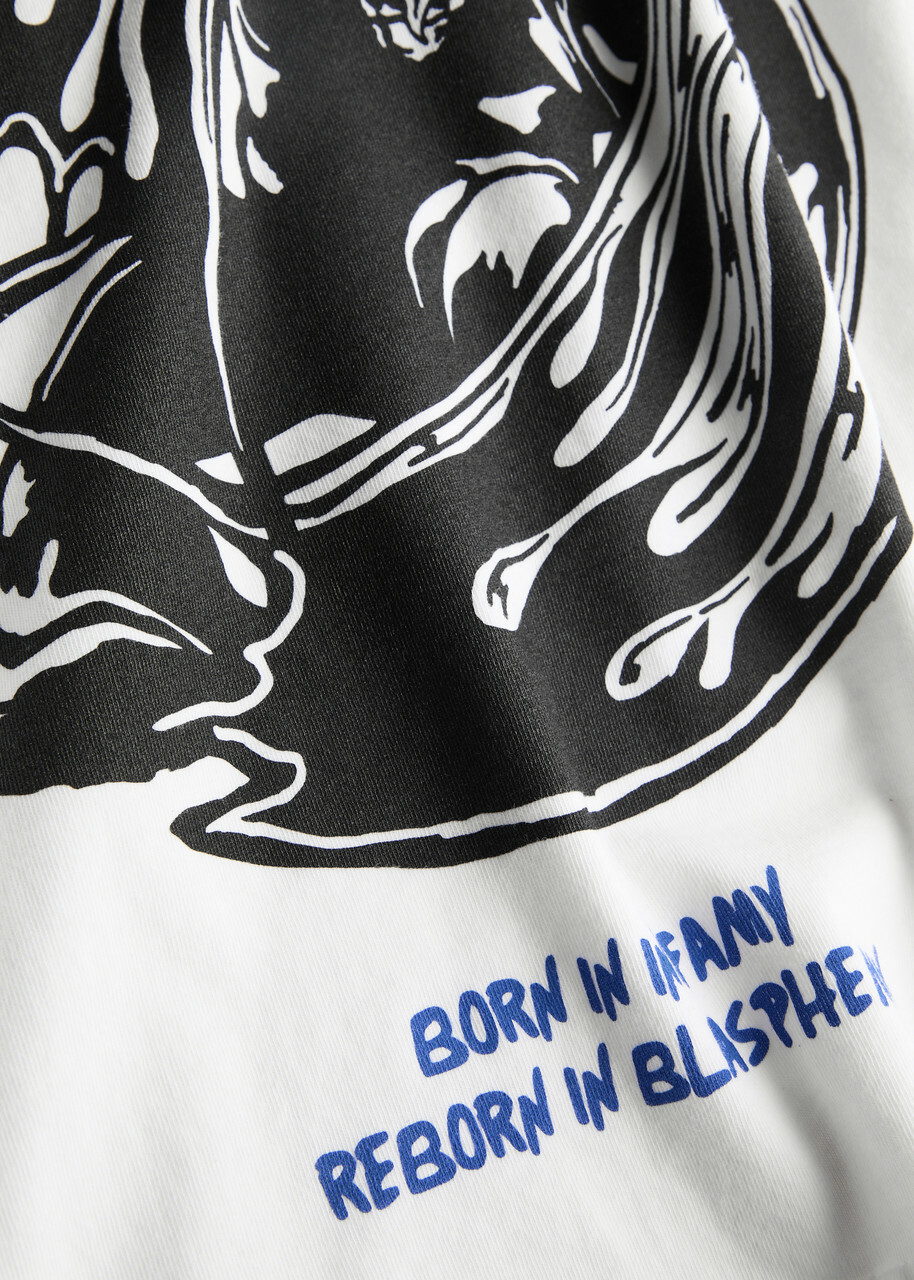 Warren Lotas Gargoyle Printed Cotton T-shirt White