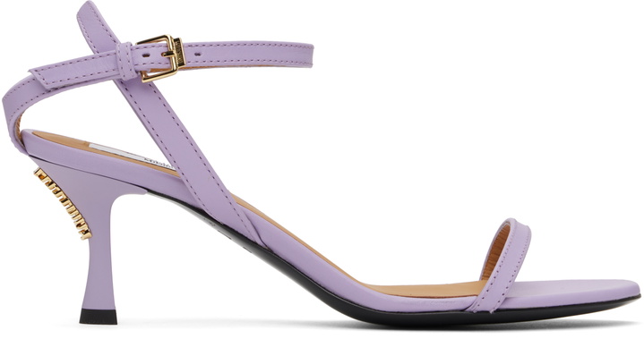 Photo: Moschino Purple Buckled Bow Heeled Sandals