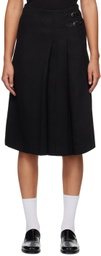 Dunst Black Belted Midi Skirt
