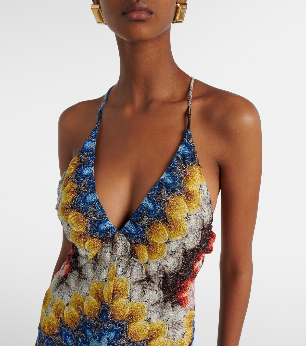 Missoni Open-back lamé maxi dress