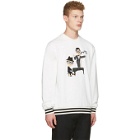 Dolce and Gabbana White Piano Singer Duo Pullover