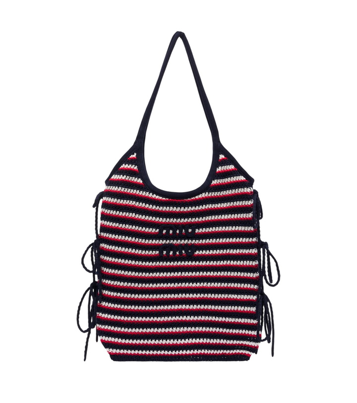 Photo: Miu Miu Ivy crochet striped shopper