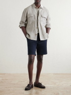 Sunspel - Straight-Leg Garment-Dyed Cotton-Blend Twill Chino Shorts - Blue