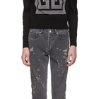 Givenchy Grey Destroyed Slim-Fit Jeans