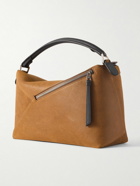 LOEWE - Puzzle Edge Large Leather-Trimmed Logo-Debossed Suede Messenger Bag