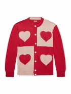 BODE - Hearts Lamé Cardigan - Red