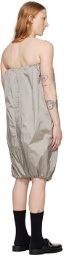 AMOMENTO Gray Shirred Minidress