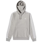 Adidas Men's 3 Stripe Hoody in Medium Grey Heather