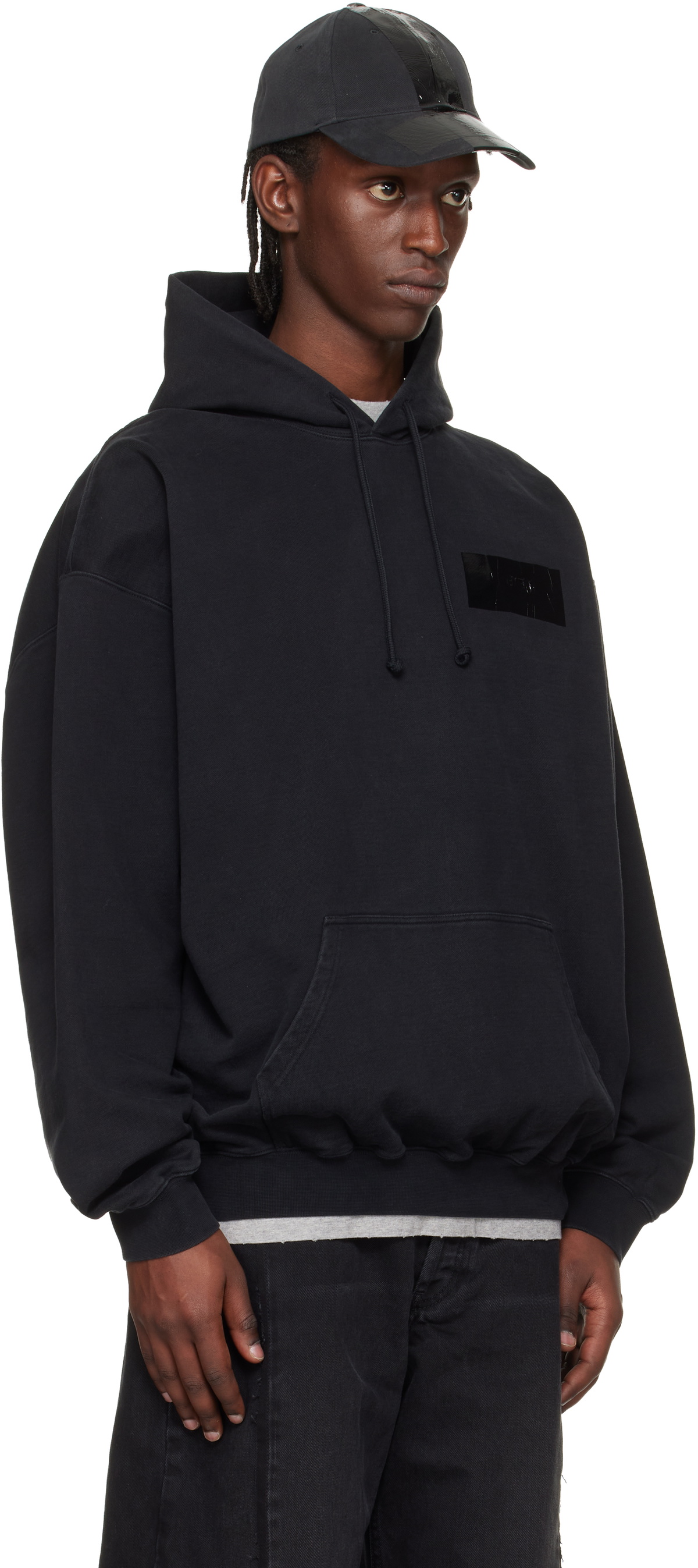 VETEMENTS Black Taped Logo Hoodie