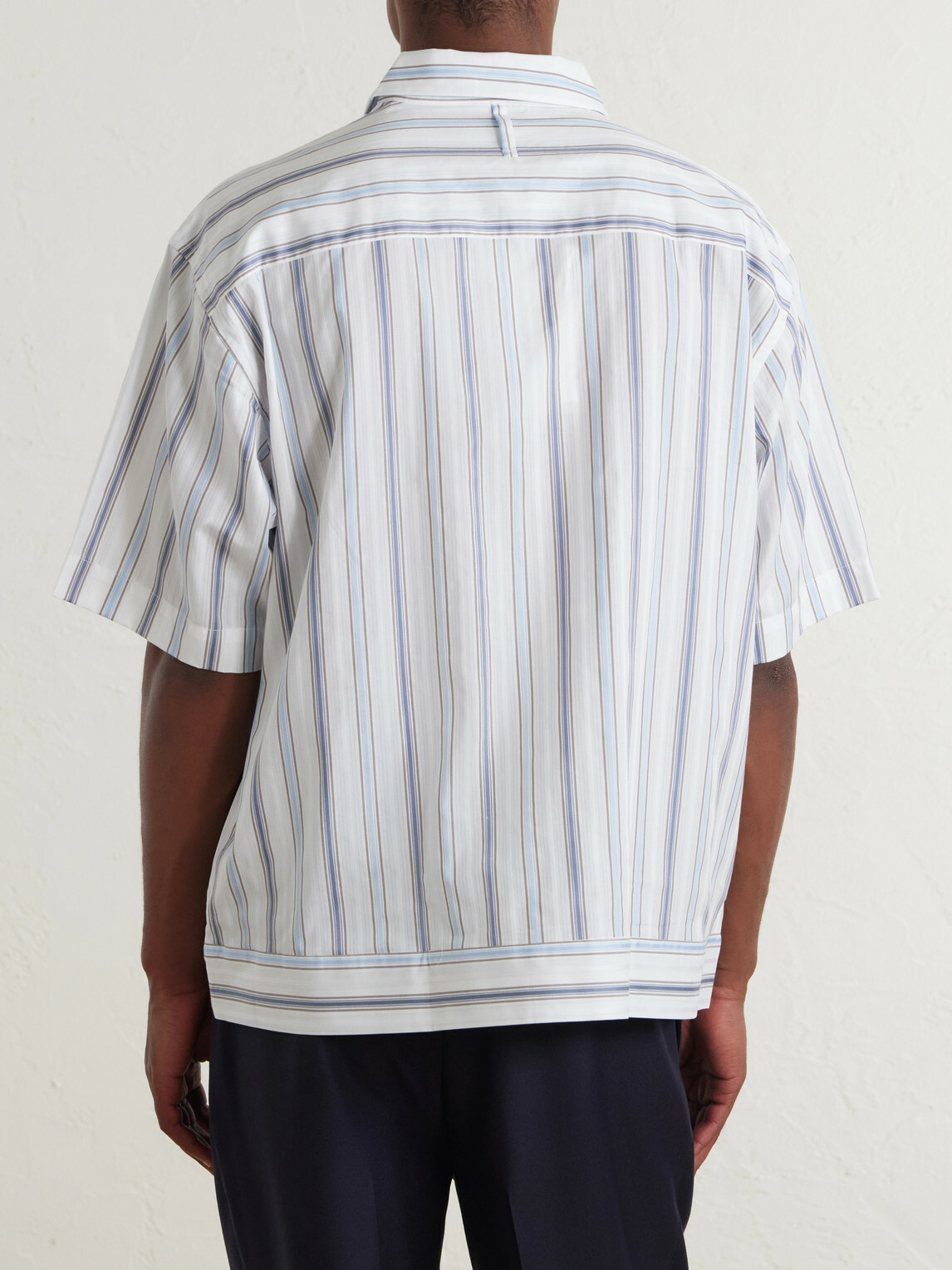 NN07 - Striped Cotton-Poplin Shirt - Blue
