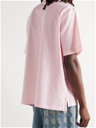 LOEWE - Paula's Ibiza Oversized Logo-Embroidered Cotton-Piqué Polo Shirt - Pink