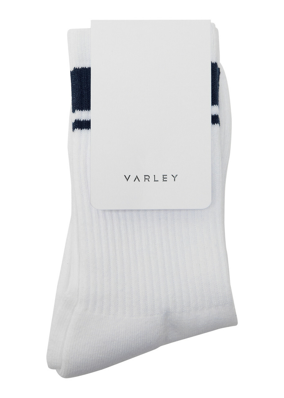 Varley Lamar Embroidered Jersey Socks White
