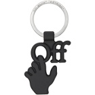 Off-White Black and Silver Hand Off Keychain