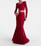 Miss Sohee Gemma embellished crop top and maxi skirt set