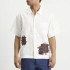 Story mfg. Men's Hand Applique Uniform Shirt in Ecru Patched Up