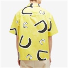 Jacquemus Men's Jean Monogram Vacation Shirt in Yellow/Black