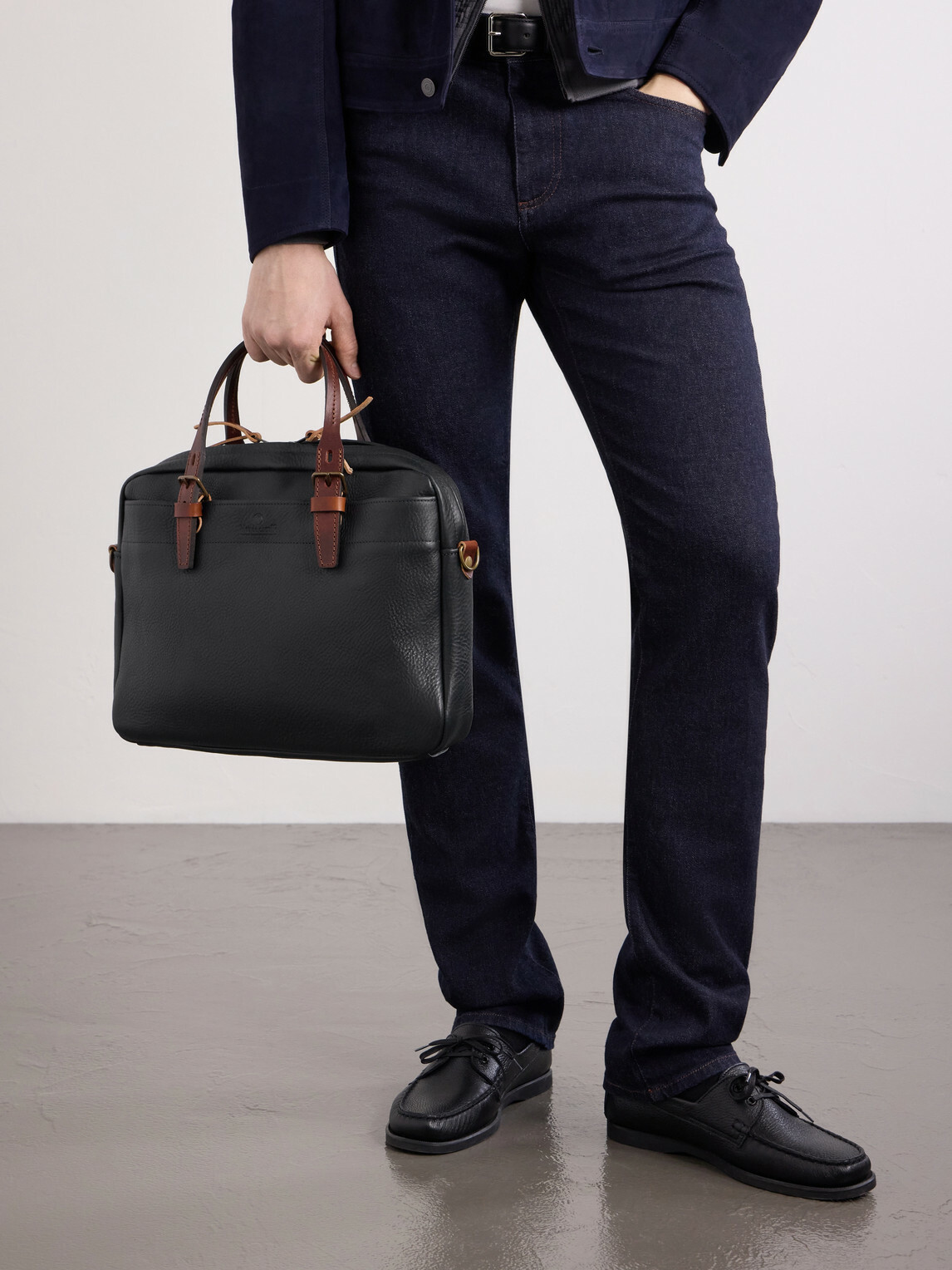 Bleu de Chauffe - Folder Full-Grained Leather Briefcase