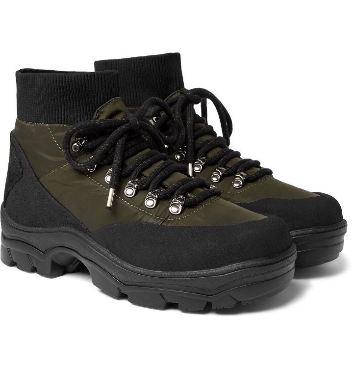 Photo: Moncler - Clement Suede-Trimmed Shell Hiking Boots - Men - Black