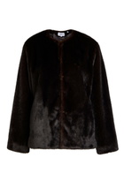 Veronica Beard Griselda Faux fur Jacket Dark Brown