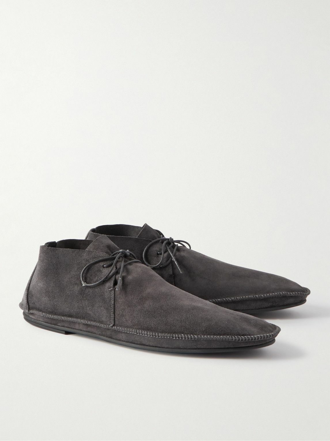 The Row Tyler Suede Chukka Boots Gray The Row