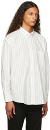 Saintwoods White Logo Stripe Formal Shirt