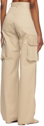 Elleme Beige High-Rise Trousers