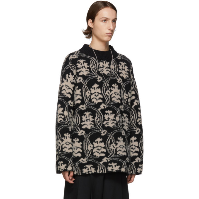 Dries Van Noten Black and Off-White Taco Sweater Dries Van Noten