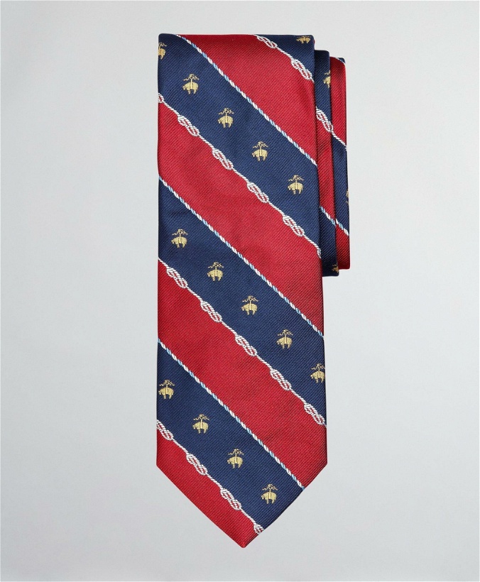 Photo: Brooks Brothers Men's Nautical Fleece Stripe Tie | Red